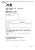 OCR AS Level Biology A H020&sol;01 JUNE 2022 QUESTION PAPER - Breadth in biology
