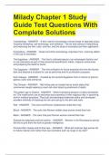 Milady Chapter 1 Study Guide Test Questions With Complete Solutions