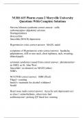 NURS 615 Pharm exam 2 Maryville University Questions With Complete Solutions
