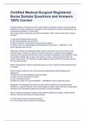 CMSRN &lpar;Certified Medical Surgical Registered Nurse&rpar; Exam Bundle with Complete Solutions
