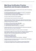 Med-Surg Certification Practice Questions and Answers (Graded A)