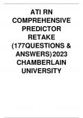 ATI RN COMPREHENSIVE PREDICTOR RETAKE (177Q &As) 2023 CHAMBERLAIN UNIVERSITY