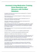 ASSISTED LIVING MEDICATION TRAINING EXAM WITH CORRECT ANSWERS