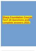 Sharp Foundation Course TesT 29 Questions and complete answers 2023&period;