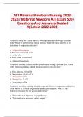 ATI Maternal Newborn Nursing 2022- 2023 &sol; Maternal Newborn ATI Exam 500&plus;  Questions And Answers&vert;Graded  A&lpar;Latest 2022-2023&rpar;
