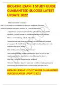 BIOL4341 EXAM 1 STUDY GUIDE GUARANTEED SUCCESS LATEST UPDATE 2022
