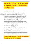 BIOL4341 EXAM 1 STUDY GUIDE GUARANTEED SUCCESS LATEST UPDATE 2022