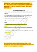 NURS6050 300 Leadership Questions( Week1). Exit HESI EXAM Q&A 100%CORRECT|VERIFIED AND RATED100% LATEST UPDATE 2022/2023 GRADED A+