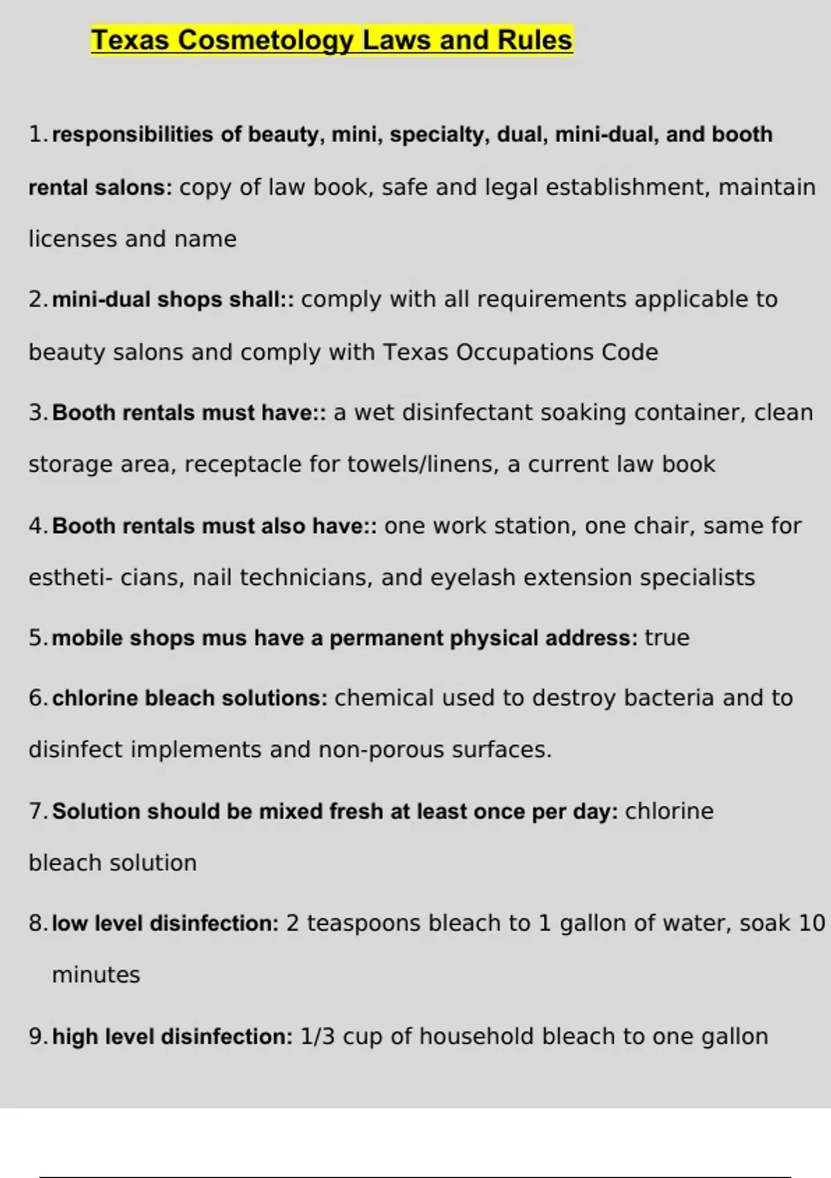 Texas Cosmetology Laws and Rules (2023) (Verified TDLR TEXAS