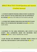 RPSGT PRACTICE EXAM 2023 Questions and Answers &lpar;100&percnt; Verified Answers by Expert&rpar;