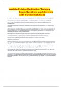 ASSISTED LIVING MEDICATION TRAINING EXAM WITH CORRECT ANSWERS