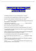 AutoCAD Written Final Review Exam