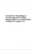 Test Bank for Microbiology A Systems Approach 6th Edition By Marjorie Kelly Cowan Heidi Smith Chapters 1-25 2023 | 2024