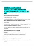 ROLE OF SCOPE EXAM1 QUESTIONS AND ANSWERS 2023/2024 PERFECT SOLUTIONS PN2