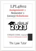 LPL4802 Assignment 1 Semester 1 &lpar;2023&rpar; 