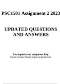 PSC1501 Assignment 2 (CORRECT ANSWERS) 2023