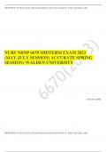 NURS NRNP 6670 MIDTERM EXAM 2023 &lpar;MAY- JULY SESSION&rpar; ACCURATE SPRING SESSION&rpar;-WALDEN UNIVERSITY