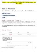 Week 5 - Final Exam_ HCA322_ Health Care Ethics & Medical Law (HCE1919A).