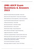 (MB) ASCP Exam Questions & Answers 2023