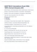 ASCP MLS Calculations Exam With 100% Correct Answers 203