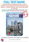 Test Bank For The Unfinished Nation A Concise History of the American People 8th Edition By Alan Brinkley , Andrew Huebner, John Giggie 9780073513331 ALL Chapters .