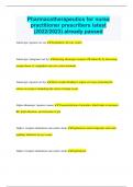 Pharmacotherapeutics for nurse practitioner prescribers latest &lpar;2022&sol;2023&rpar; already passed