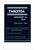 TMN3704 Assignment 2 2023