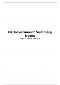 AQA A Level Politics Unit 1 - UK Government and Politics Summary Notes