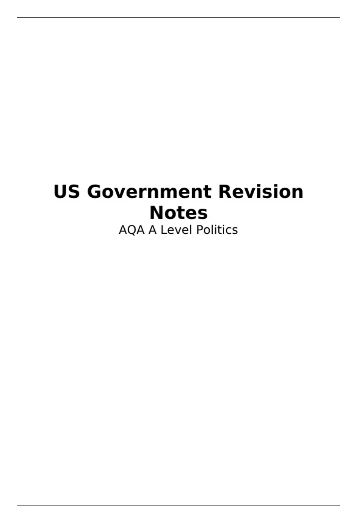  AQA A-level Politics: Government and Politics of the