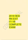 HESI RN EXIT V1 to V8 2019 COMPLETE  EXAMS..