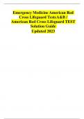 Emergency Medicine American Red Cross Lifeguard Tests A&B / American Red Cross Lifeguard TEST Solution Guide updated 2023