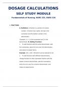 Dosage Calculations Self Study Module