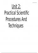 Unit 2&colon;  Practical Scientific Procedures And Techniques