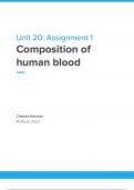 Unit 20: Assignment 1 Composition of human blood