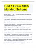 Unit 1 Exam 100% Marking Scheme