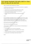 TEST BANK Nursing for Wellness in Older Adults Miller 9th Edition&vert; COMPLETE and Verified GRADE A&plus;