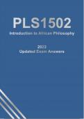 PLS1502 - Latest Exam Answers/Elaborations - 2023 (Oct/Nov) - Introduction to African Philosophy