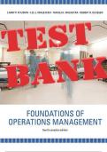 TEST BANK for Foundations of Operations Management 4th Canadian Edition. Larry Ritzman, Lee Krajewski, Manoj Malhotra & Robert Klassen. Complete 13 Chapters.