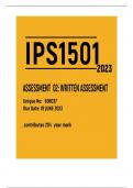 IPS1501 ASSIGNMENT 02 2023