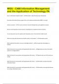 WGU - C468 Information Management and the Application of Technology PA  &vert; Questions with 100&percnt; Correct Answers &vert; Verified