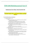 Exam 1 Study Guide - NUR2392 / NUR 2392 (Latest 2023 / 2024) : Multidimensional Care II / MDC 2 - Rasmussen