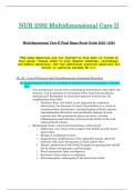 Final Exam Study Guide - NUR2392 / NUR 2392 (Latest 2023 / 2024) : Multidimensional Care II / MDC 2 - Rasmussen