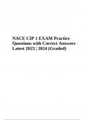 NACE CIP 1 EXAM Practice Questions with Correct Answers Latest 2023 | 2024 (Graded) 