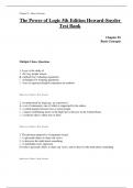 Complete Test Bank The Power of Logic 5th Edition Howard-Snyder  Questions & Answers with rationales &lpar;Chapter 1-10&rpar;