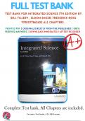 Test Bank For Integrated Science 7th Edition By Bill Tillery , Eldon Enger, Frederick Ross 9780077862602 ALL Chapters .