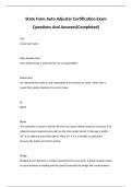 State Farm Auto Adjuster Certification Exam Questions And Answers&lpar;Completed&rpar;2024