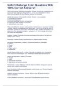 NAS 2 Challenge Exam Questions With 100&percnt; Correct Answers&excl;&excl;