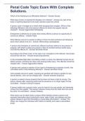 Penal Code Topic Exam With Complete Solutions&period;