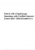 NACE CIP 2 Exam Questions with Verified Answers Latest Study Guide 2023 / 2024 Graded A+