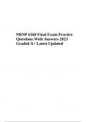NRNP 6568 Final Exam Practice Questions With Correct Answers Latest Updated  2023 Graded A+ 